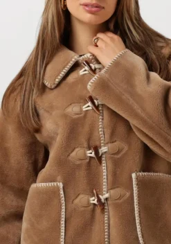 bruine object faux fur jas objopal re jacket