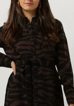 bruine object midi jurk objcira l/s shirt dress 129