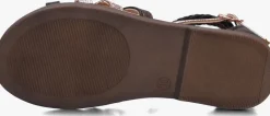 bruine omoda platte sandalen pommelien