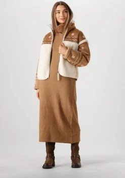 bruine penn & ink midi jurk w24b297ltd