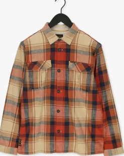 bruine pme legend casual overhemd long sleeve shirt ctn yd slub check