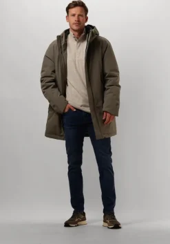 bruine profuomo trui pullover half zip button