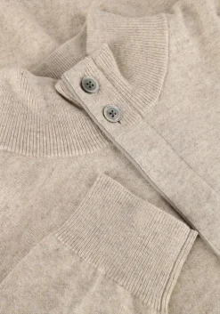 bruine profuomo trui pullover half zip button