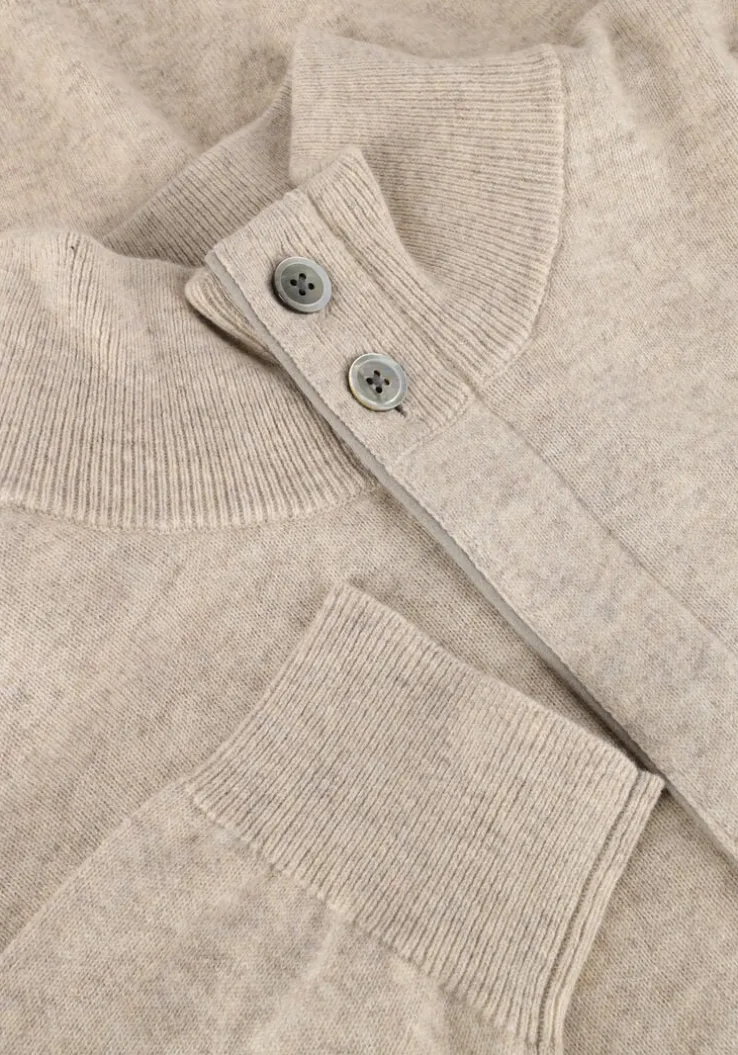 bruine profuomo trui pullover half zip button