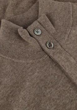 bruine profuomo trui pullover half zip button