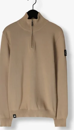 bruine rellix trui knitwear zip collar