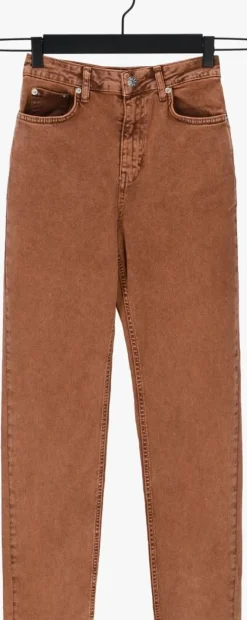 bruine rianne meijer x na-kd straight leg jeans high waist raw edge denim