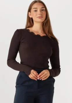 bruine rosemunde top babette silk t-shirt lace