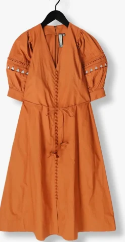 bruine scarlett poppies midi jurk fleuretta midi dress