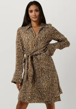 bruine second female mini jurk poline wrap dress
