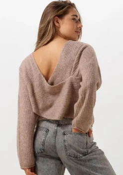 bruine second female trui ymma knit open back