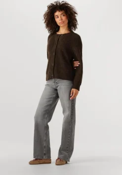 bruine selected femme vest slflulu ls knit short cardigan