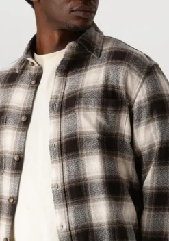 bruine selected homme overhemden slhregowen-grindle check shirt ls