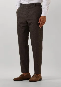 bruine selected homme pantalon slhslim-reed wool trs