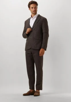 bruine selected homme pantalon slhslim-reed wool trs