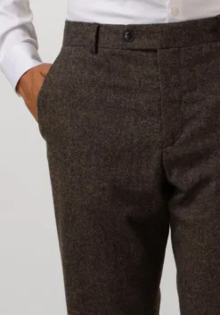 bruine selected homme pantalon slhslim-reed wool trs