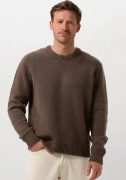 bruine selected homme trui slhcody ls knit relaxed crew neck