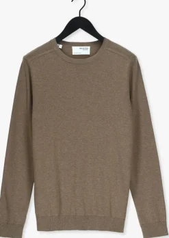 bruine selected homme trui slhberg crew neck noos
