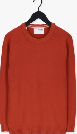 bruine selected homme trui newcoban lambs wool crew neck w