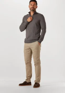 bruine selected homme trui slhberg half zip cardigan noos