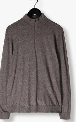 bruine selected homme trui slhberg half zip cardigan noos