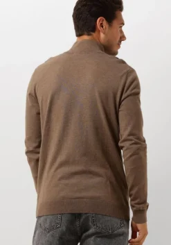 bruine selected homme trui slhberg half zip cardigan noos