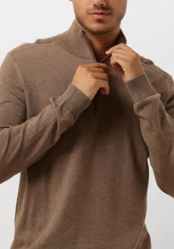 bruine selected homme trui slhberg half zip cardigan noos