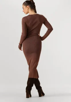 bruine silvian heach maxi jurk midi dress szabo