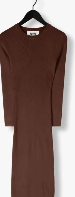 bruine silvian heach maxi jurk midi dress szabo