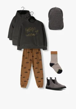 bruine sproet & sprout joggingbroek sweatpants oldtimer print