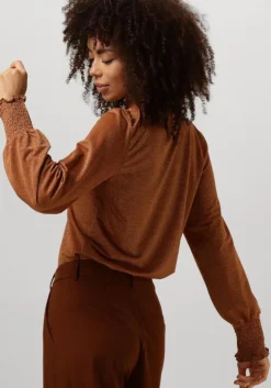 bruine summum top smocked top fine lurex jersey