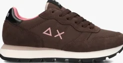 bruine sun68 lage sneakers ally solid nylon