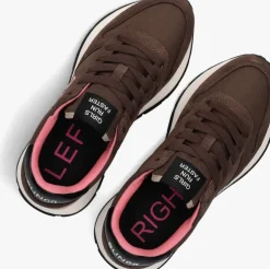 bruine sun68 lage sneakers ally solid nylon