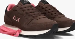 bruine sun68 lage sneakers ally solid nylon