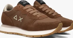 bruine sun68 lage sneakers ally solid nylon