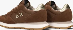 bruine sun68 lage sneakers ally solid nylon
