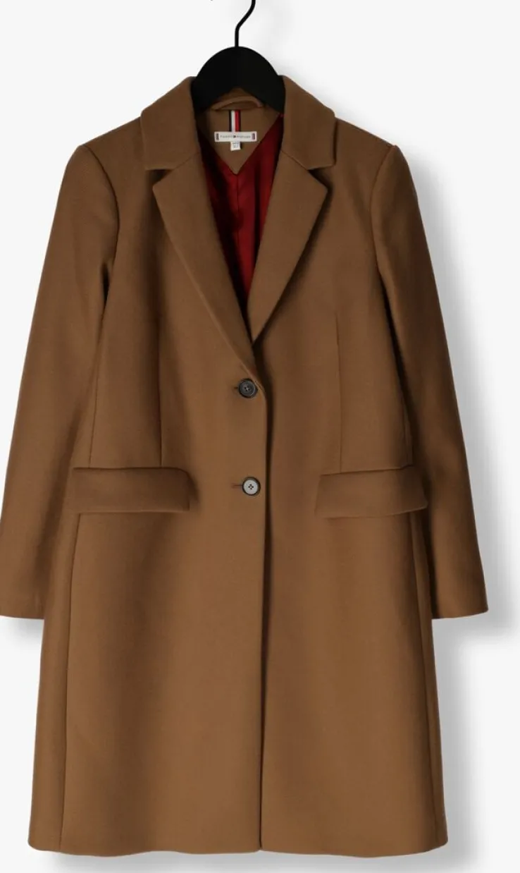 bruine tommy hilfiger mantel wool blend classic coat