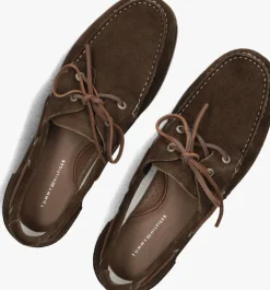 bruine tommy hilfiger mocassins th boat shoe core suede