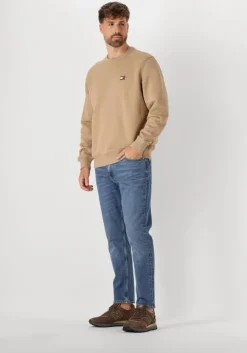 bruine tommy jeans trui tjm reg bagde crew ext
