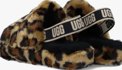 bruine ugg pantoffels fluff yeah slide spotty