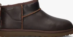 bruine ugg vachtlaarzen classic ultr mini lthr