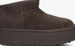 bruine ugg vachtlaarzen w classic ultra mini platform