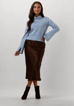 bruine vanilia midirok bias satin skirt