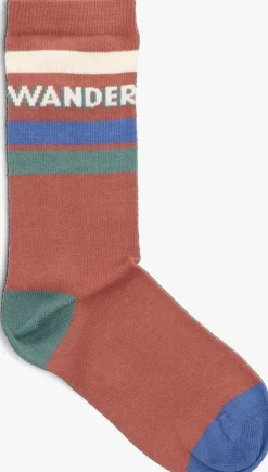 bruine wander & wonder sokken stripe socks