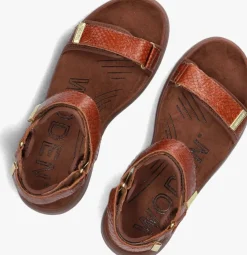 bruine woden sandalen line fish