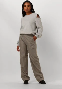 camel alix the label cargobroeken ladies woven check cargo pants