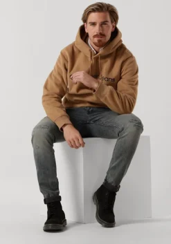 camel calvin klein sweater heavy double face hoodie