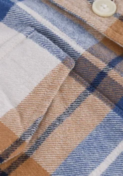 camel cast iron overshirt long sleeve shirt big yarn dyed check regular fit