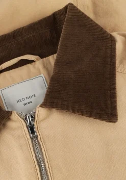 camel neo noir leren jas rivera canvas boxy jacket