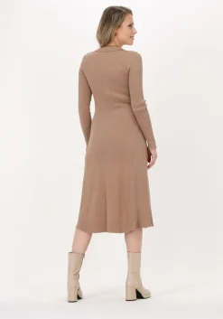 camel neo noir midi jurk mira soft knit dress